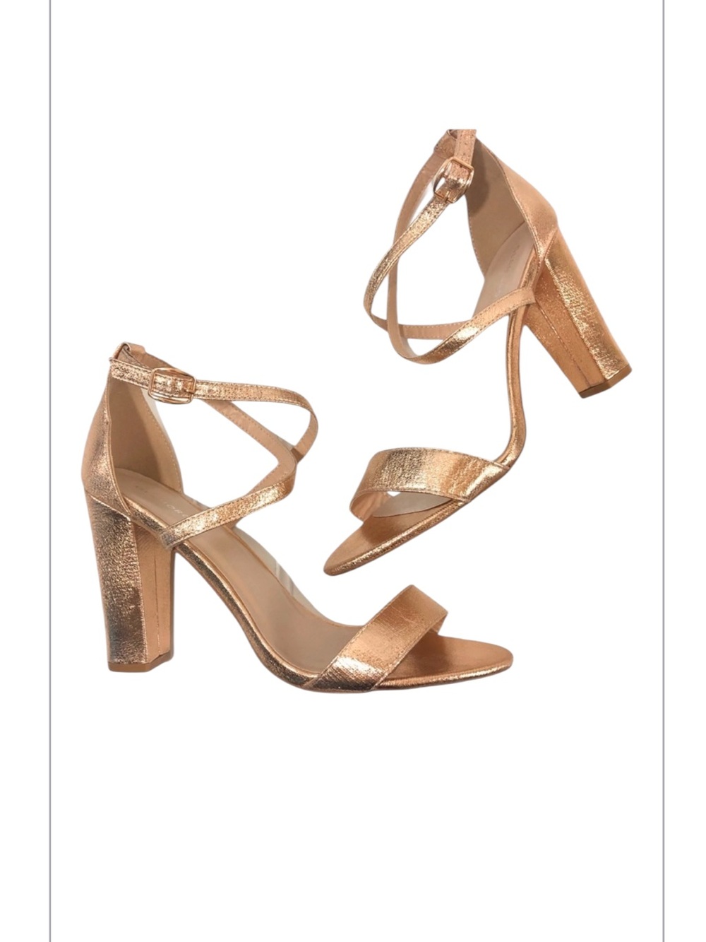 NWOB Rose Gold Metallic Strappy Sandals 10
